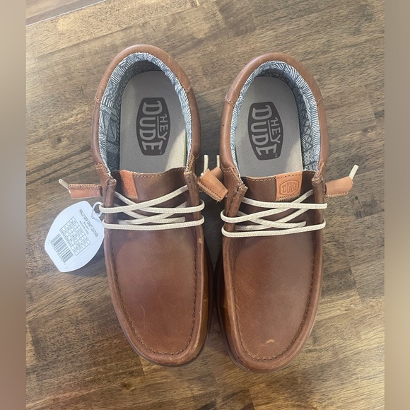 MENS LEATHER HEY DUDES SIZE 11 NWT - Picture 3 of 7